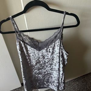 Womens velvet top with lace